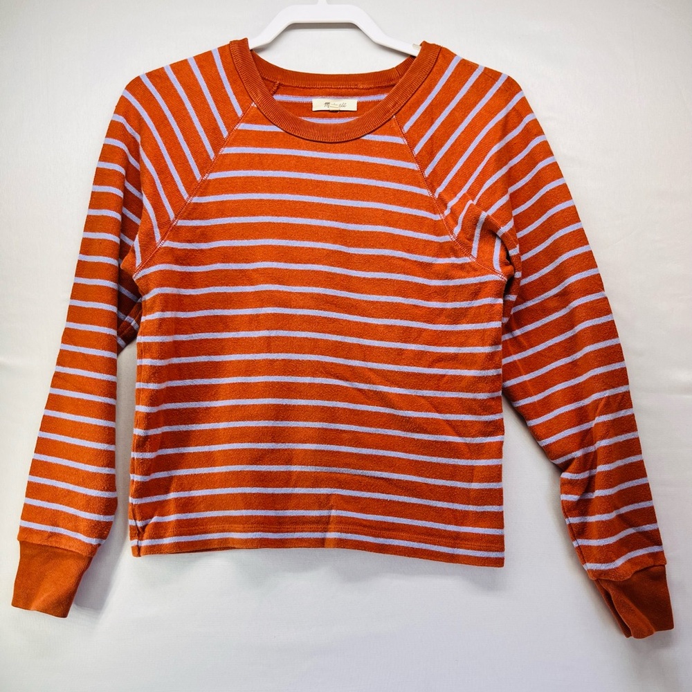 Madewell Rust and lavender Striped‎ Knit Top